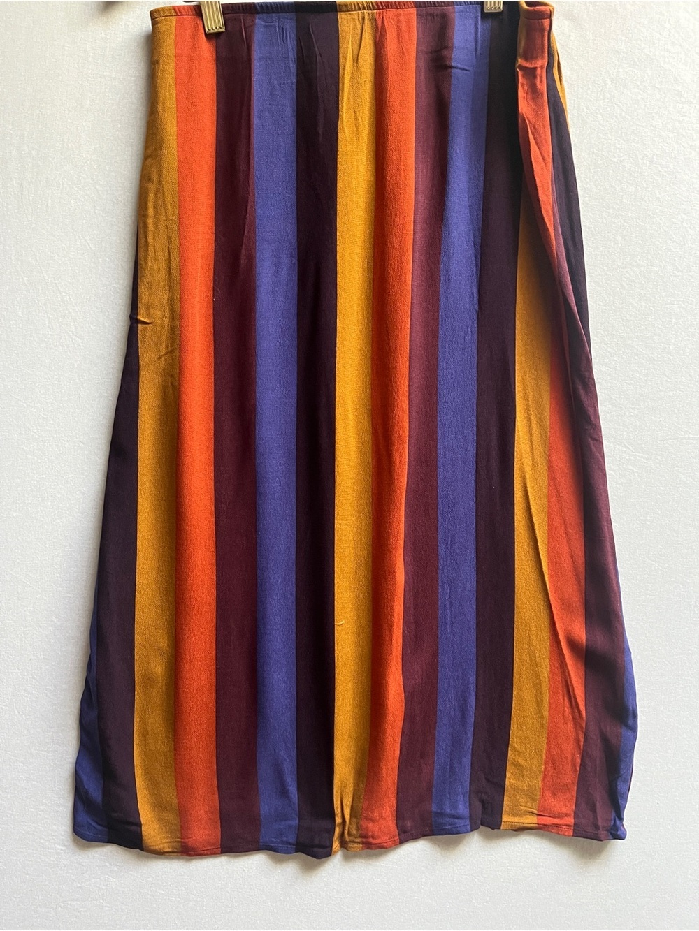 NWT American Eagle Striped Midi Skirt Sz M Orange Purple Retro